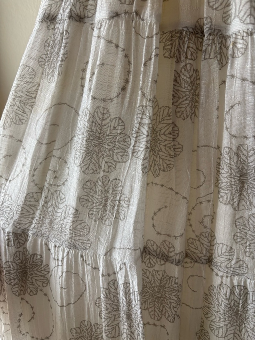 Boho White Sleeveless Maxi Dress Floral Abstract Print - Picture 5 of 7